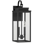 Hillside Outdoor Wall Sconce - Textured Black / Clear