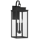 Hillside Outdoor Wall Sconce - Textured Black / Clear