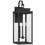 Hillside Outdoor Wall Sconce - Textured Black / Clear