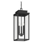 Hillside Outdoor Pendant - Textured Black / Clear
