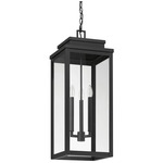 Hillside Outdoor Pendant - Textured Black / Clear