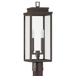 Hillside Outdoor Post Light - Dark Bronze / Clear