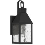 Glencrest Outdoor Wall Sconce - Textured Black / Clear Water