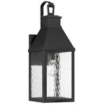 Glencrest Outdoor Wall Sconce - Textured Black / Clear Water
