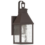 Glencrest Outdoor Wall Sconce - Dark Bronze / Clear Water