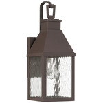 Glencrest Outdoor Wall Sconce - Dark Bronze / Clear Water