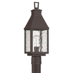 Glencrest Outdoor Post Light - Dark Bronze / Clear Water