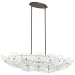 Avril Linear Chandelier - Forged Bronze / Clear
