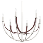 Sussex Chandelier - Polished-Nickel / Dark Brown
