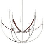 Sussex Chandelier - Polished-Nickel / Dark Brown
