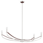 Sussex Linear Chandelier - Polished-Nickel / Dark Brown