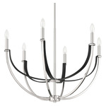 Sussex Chandelier - Polished Nickel / Black