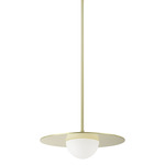 Solstice Color Select Convertable Pendant - Polished Brass / Opal Ribbed
