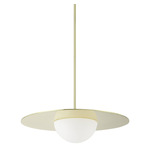 Solstice Color Select Convertable Pendant - Polished Brass / Opal Ribbed