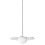 Solstice Color Select Convertable Pendant - Polished Nickel / Opal Ribbed