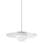 Solstice Color Select Convertable Pendant - Polished Nickel / Opal Ribbed