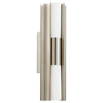 Colton Color-Select Double Bathroom Vanity Light - Brushed Nickel / Opal