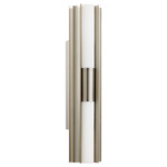Colton Color-Select Double Bathroom Vanity Light - Brushed Nickel / Opal