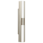 Colton Color-Select Double Bathroom Vanity Light - Brushed Nickel / Opal