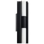 Colton Color-Select Double Bathroom Vanity Light - Textured Black / Opal