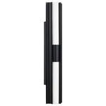Colton Color-Select Double Bathroom Vanity Light - Textured Black / Opal
