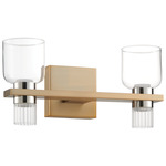 Amelia Color-Select Bathroom Vanity Light - Champagne Gold / Clear