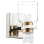 Amelia Color-Select Wall Sconce - Polished Nickel / Clear