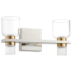 Amelia Color-Select Bathroom Vanity Light - Polished Nickel / Clear