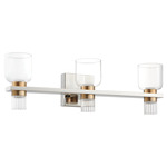 Amelia Color-Select Bathroom Vanity Light - Polished Nickel / Clear