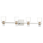 Amelia Color-Select Bathroom Vanity Light - Polished Nickel / Clear