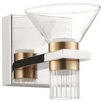 Blake Color-Select Wall Sconce - Polished Nickel / Clear