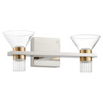 Blake Color-Select Bathroom Vanity Light - Polished Nickel / Clear