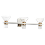 Blake Color-Select Bathroom Vanity Light - Polished Nickel / Clear