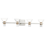 Blake Color-Select Bathroom Vanity Light - Polished Nickel / Clear