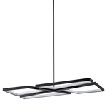 Alfie Color-Select Rectangular Chandelier - Textured Black / White