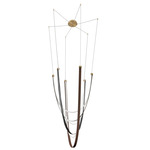 Ayers Color-Select Chandelier - Champagne Gold / Black / Brown Faux Leather