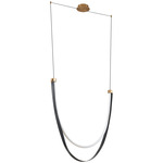 Ayers Color-Select Linear Chandelier - Champagne Gold / Black / Brown Faux Leather