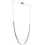 Ayers Color-Select Linear Chandelier - Champagne Gold / Black / Brown Faux Leather