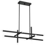 Manhattan Linear Chandelier - Matte Black / Frosted