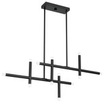 Manhattan Linear Chandelier - Matte Black / Frosted