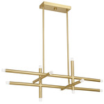 Manhattan Linear Chandelier - Brushed Gold / Frosted