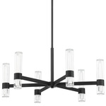 Ristretto Chandelier - Matte Black / Clear Ribbed / White