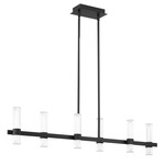 Ristretto Linear Chandelier - Matte Black / Clear Ribbed / White
