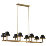 McGill Linear Chandelier - Natural Brass / Matte Black / Gold