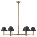 McGill Chandelier - Natural Brass / Matte Black