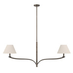 Bethany Linear Chandelier - Forged Bronze / Natural