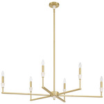 Montclair Linear Chandelier - Brushed Gold / White