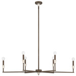 Montclair Linear Chandelier - Forged Bronze / White