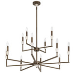 Montclair Chandelier - Forged Bronze / White