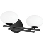 Julep Bathroom Vanity Light - Matte Black / Opal